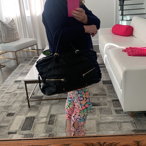 Authentic GUCCI Handbag Black Calfskin Leather Ruffles Sabrina Boston EUC - Picture 10 of 15